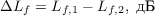 $\Delta L_f = L_{f,1} - L_{f,2}, \text{ дБ}$